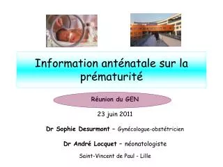 information ant natale sur la pr maturit
