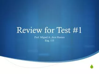 Review for Test #1