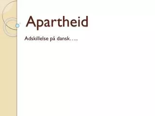 apartheid