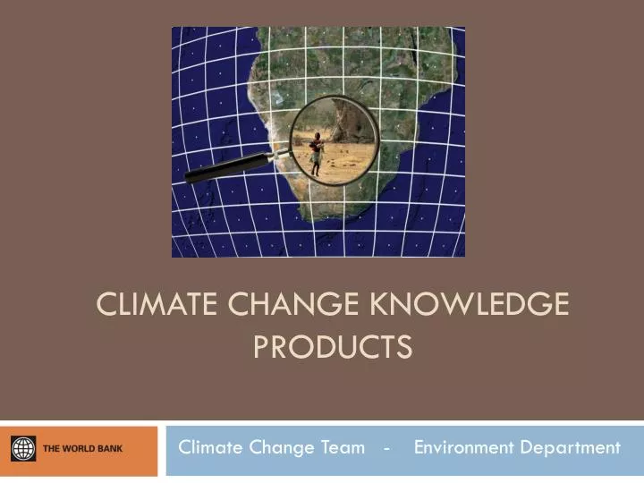 climate change knowledge products