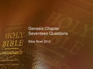 Genesis Chapter Seventeen Questions