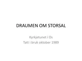 draumen om storsal