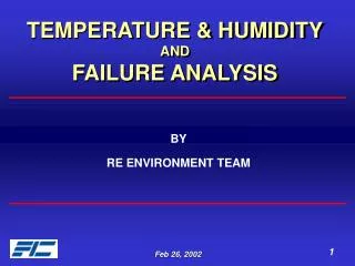 temperature humidity and failure analysis