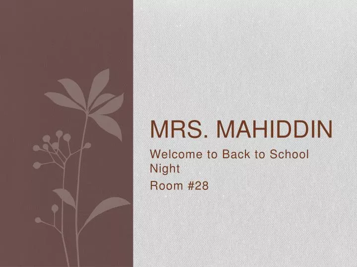 mrs mahiddin