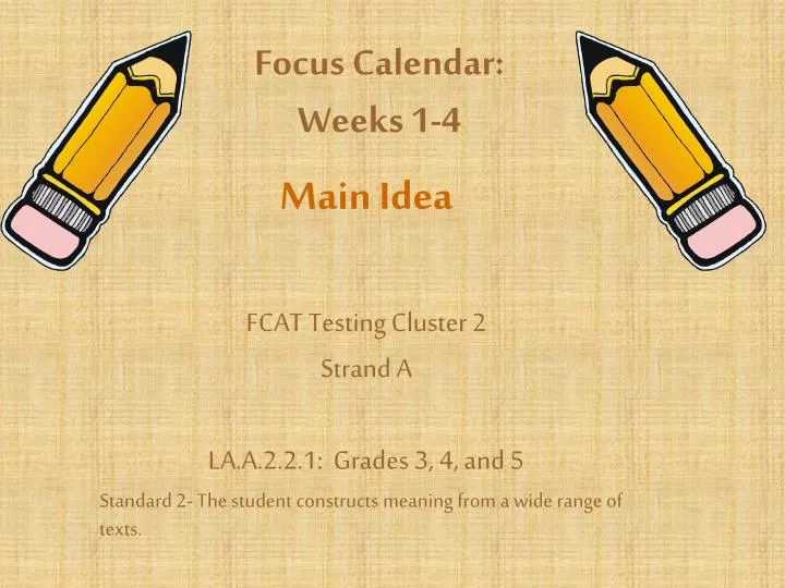 focus calendar weeks 1 4