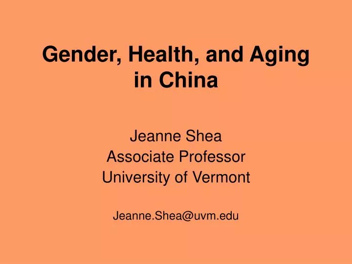 gender health and aging in china
