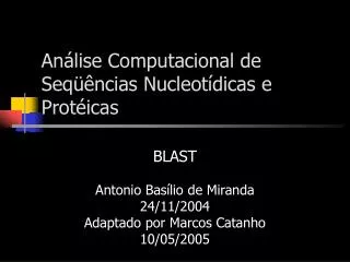 an lise computacional de seq ncias nucleot dicas e prot icas