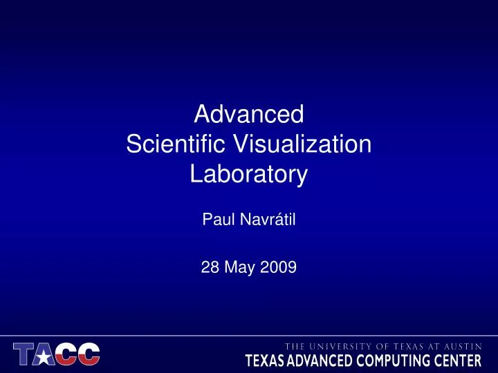advanced scientific visualization laboratory