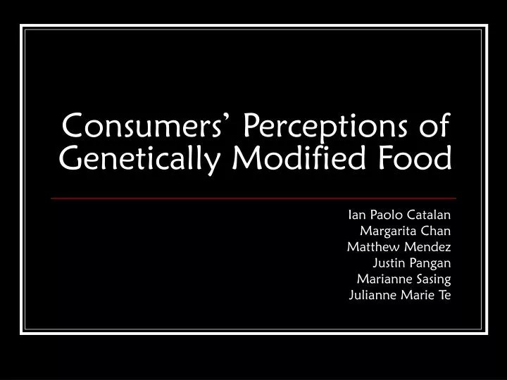 consumers perceptions of genetically modified food