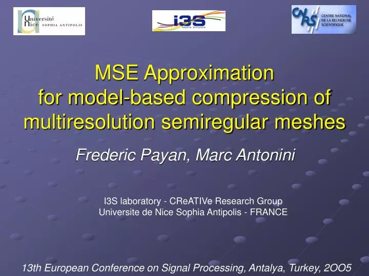 mse approximation for model based compression of multiresolution semiregular meshes