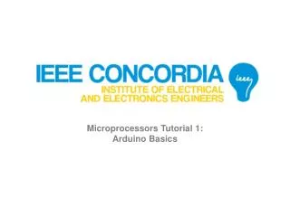 Microprocessors Tutorial 1: Arduino Basics