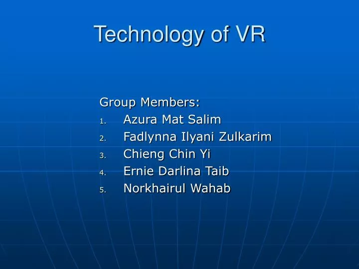 technology of vr