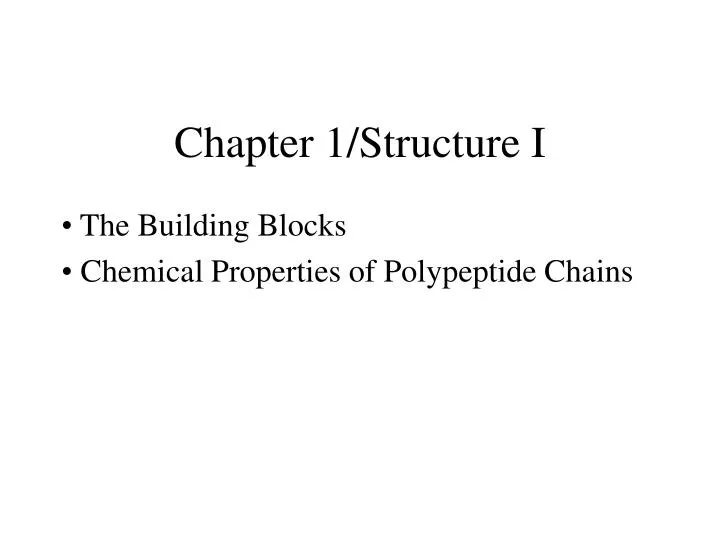 chapter 1 structure i
