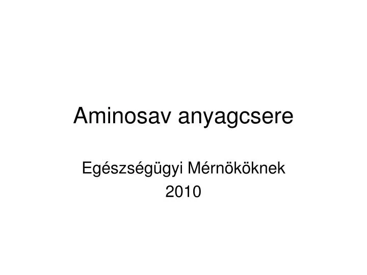 aminosav anyagcsere