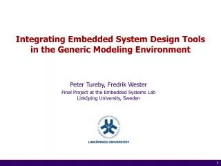 integrating embedded system design tools in the generic modeling environment