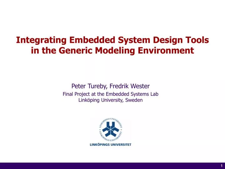 integrating embedded system design tools in the generic modeling environment