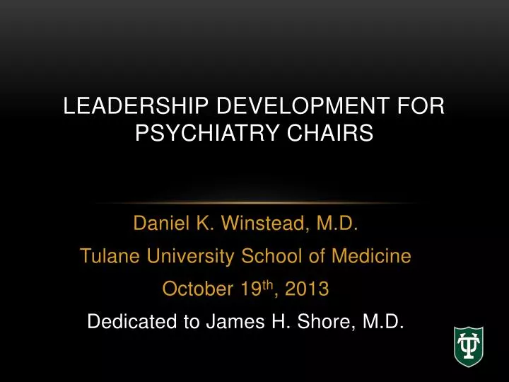 leadership development for psychiatry chairs