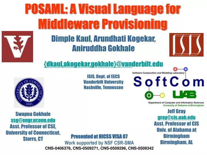 posaml a visual language for middleware provisioning