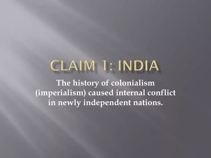 claim 1 india