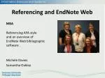 Referencing and EndNote Web - slide 1