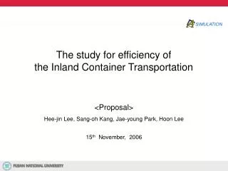 The study for efficiency of the Inland Container Transportation