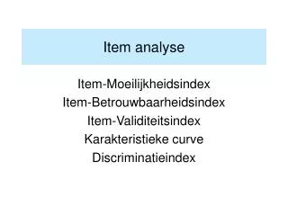 item analyse