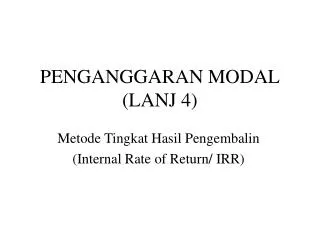 penganggaran modal lanj 4