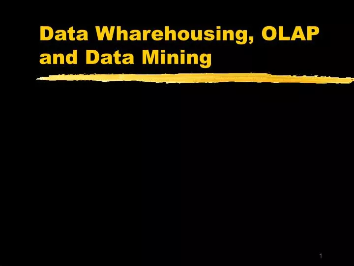 data wharehousing olap and data mining