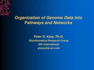 Organization of Genome Data into Pathways and Networks