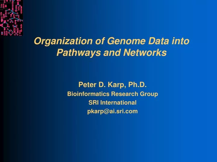 organization of genome data into pathways and networks