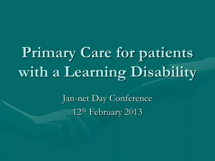 primary care for patients with a learning disability