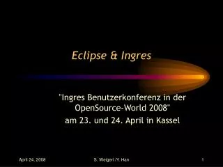 Eclipse &amp; Ingres