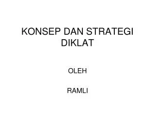 konsep dan strategi diklat