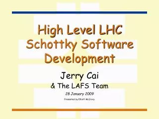 High Level LHC Schottky Software Development