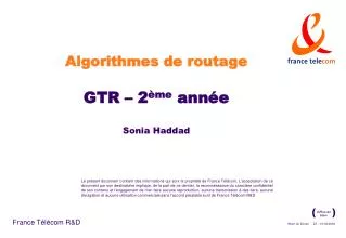 algorithmes de routage gtr 2 me ann e sonia haddad