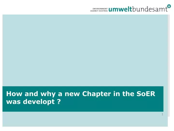 how and why a new chapter in the soer was developt