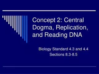 Concept 2: Central Dogma, Replication, and Reading DNA
