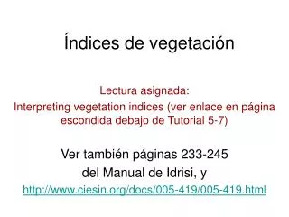 ndices de vegetaci n