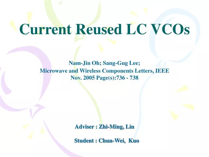 current reused lc vcos