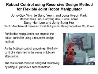 Robust Control using Recursive Design Method for Flexible Joint Robot Manipulator