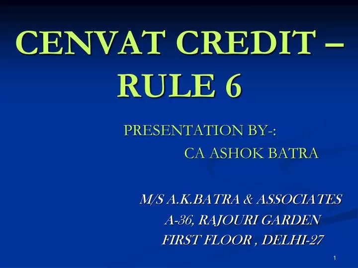 cenvat credit rule 6