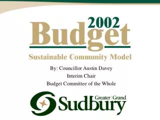 By: Councillor Austin Davey Interim Chair Budget Committee of the Whole