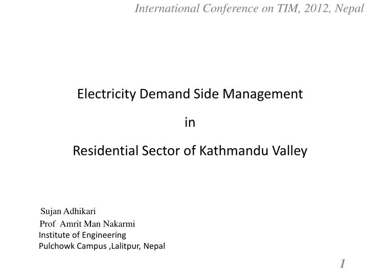 international conference on tim 2012 nepal