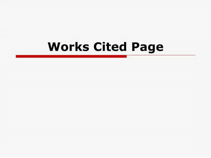 works cited page