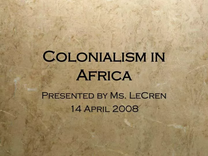 colonialism in africa