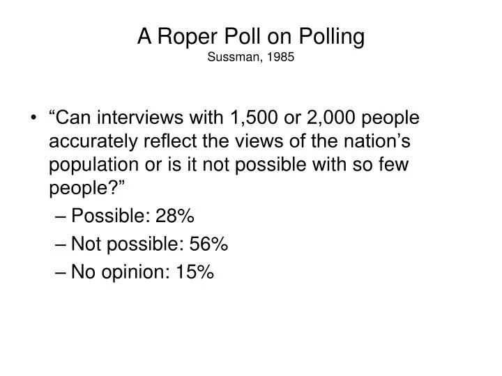 a roper poll on polling sussman 1985