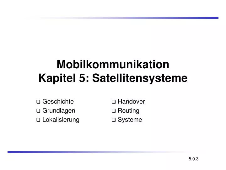 mobilkommunikation kapitel 5 satellitensysteme