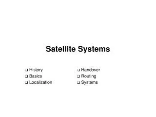 satellite systems