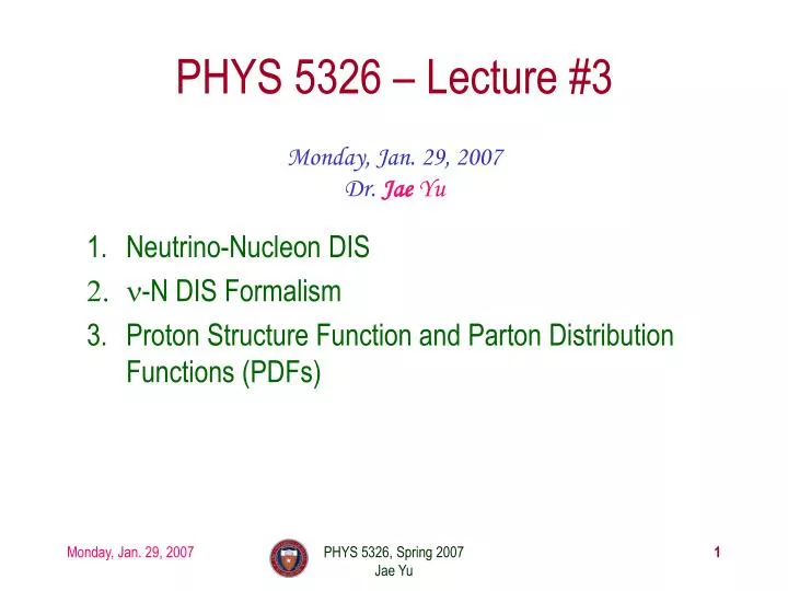 phys 5326 lecture 3
