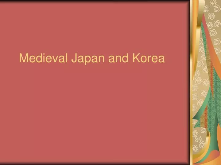 medieval japan and korea